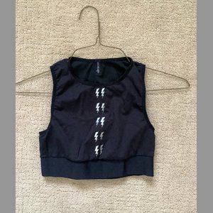 Ultracor | Black Bra Top with Lightening Bolts | Size XS